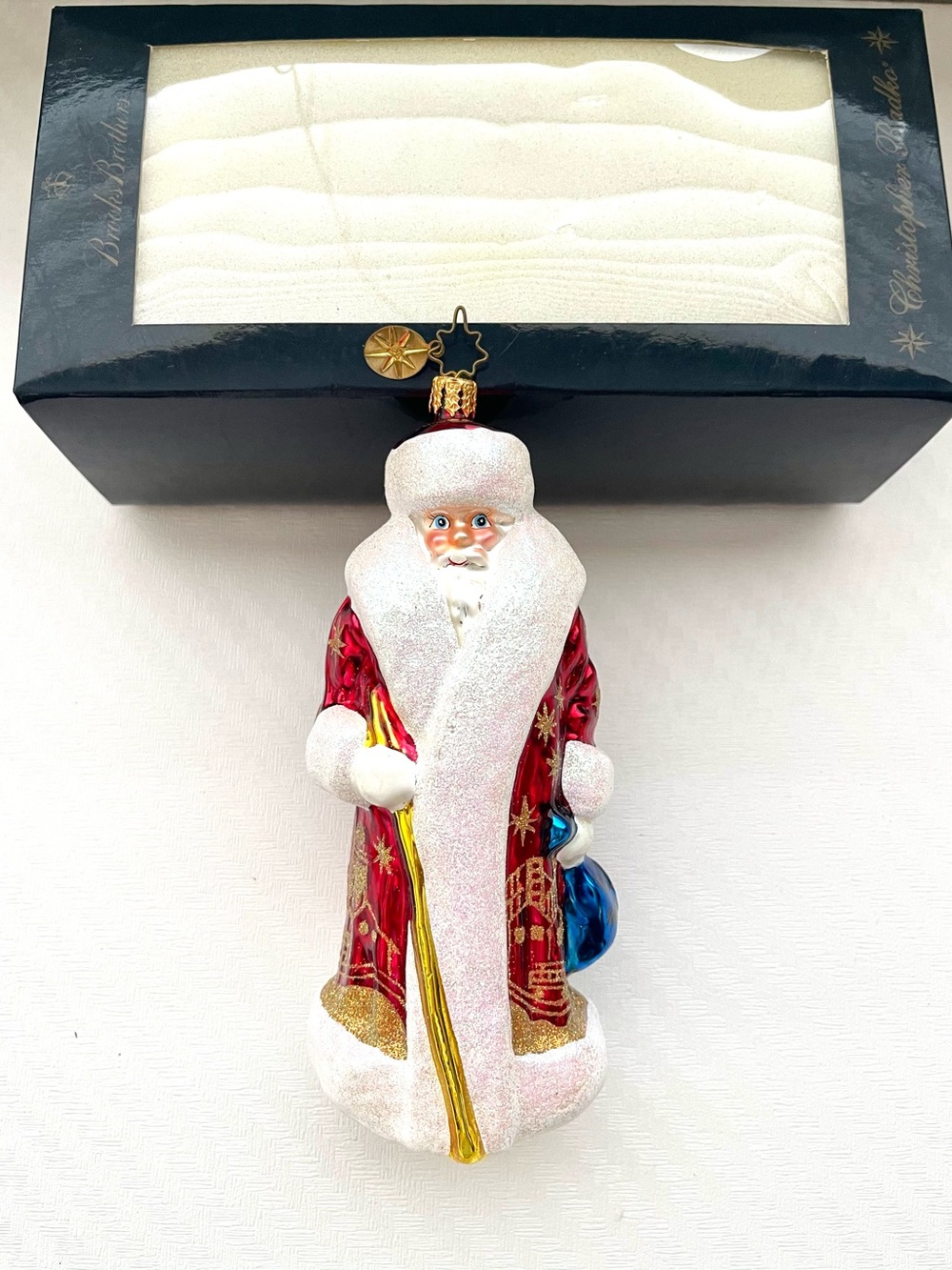 CHRISTOPHER RADKO BROOKS BROTHERS Ornament Siberian SANTA St. Nick Red Coat
